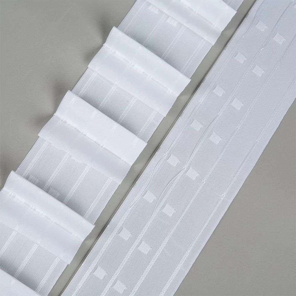 Лента (тесьма) шторная: сборка бантовая (1:2.5) 100 мм / 100 метров