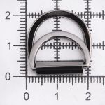 Полукольцо двойное металл внутр. 15 мм (внешн. 22х22 мм), 2 шт, металл, олово черный никель, MT-1852