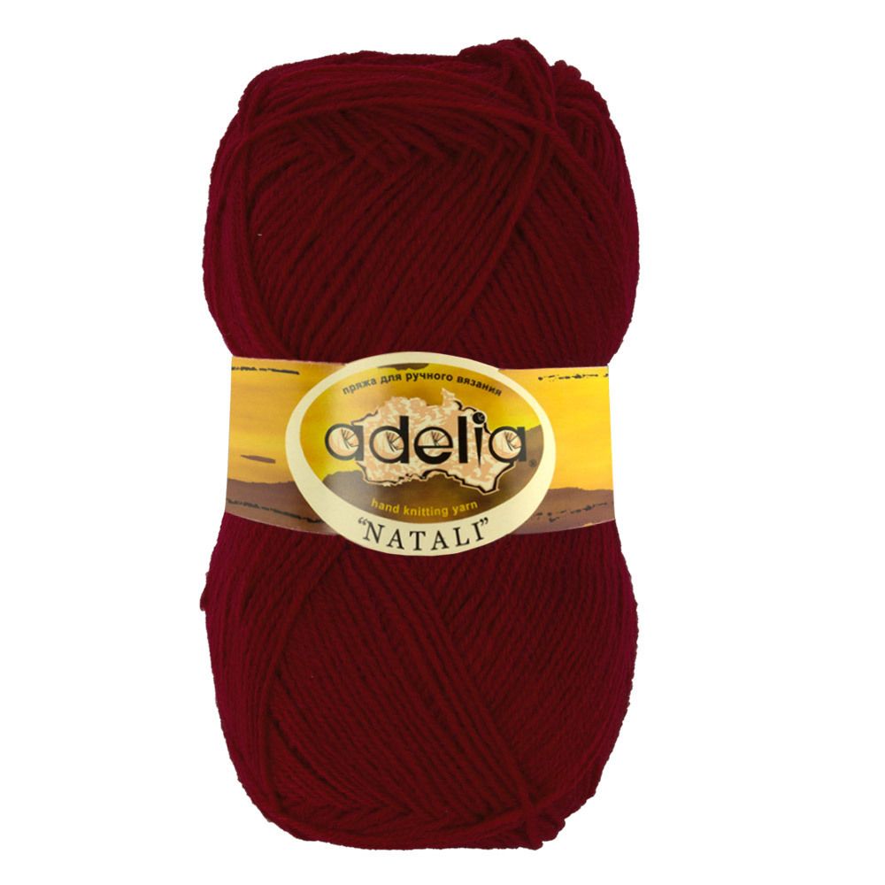 Пряжа Adelia Natali / уп.10 мот. по 50г, 300м, 07 бордовый Пряжа Adelia Natali / уп.10 мот. по 50г, 300м, 07 бордовый