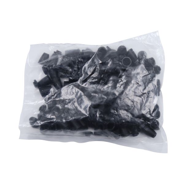 Наконечник для шнура пластик колокол ⌀6/9 мм, 14х11 мм, ПП, черный, 100 шт