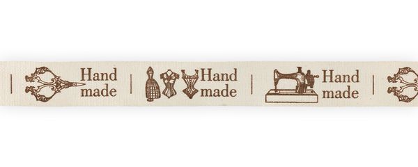 Лента хлопок с рисунком 16.0 мм / 5 шт по 3 метра, S10_001/098 Hand made, CLP-161 Gamma