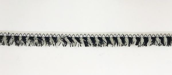 Кружево вязаное (тесьма) 100% полиэстер, Mauri Angelo (черно-белая), 20 метров, R8937/PL/5