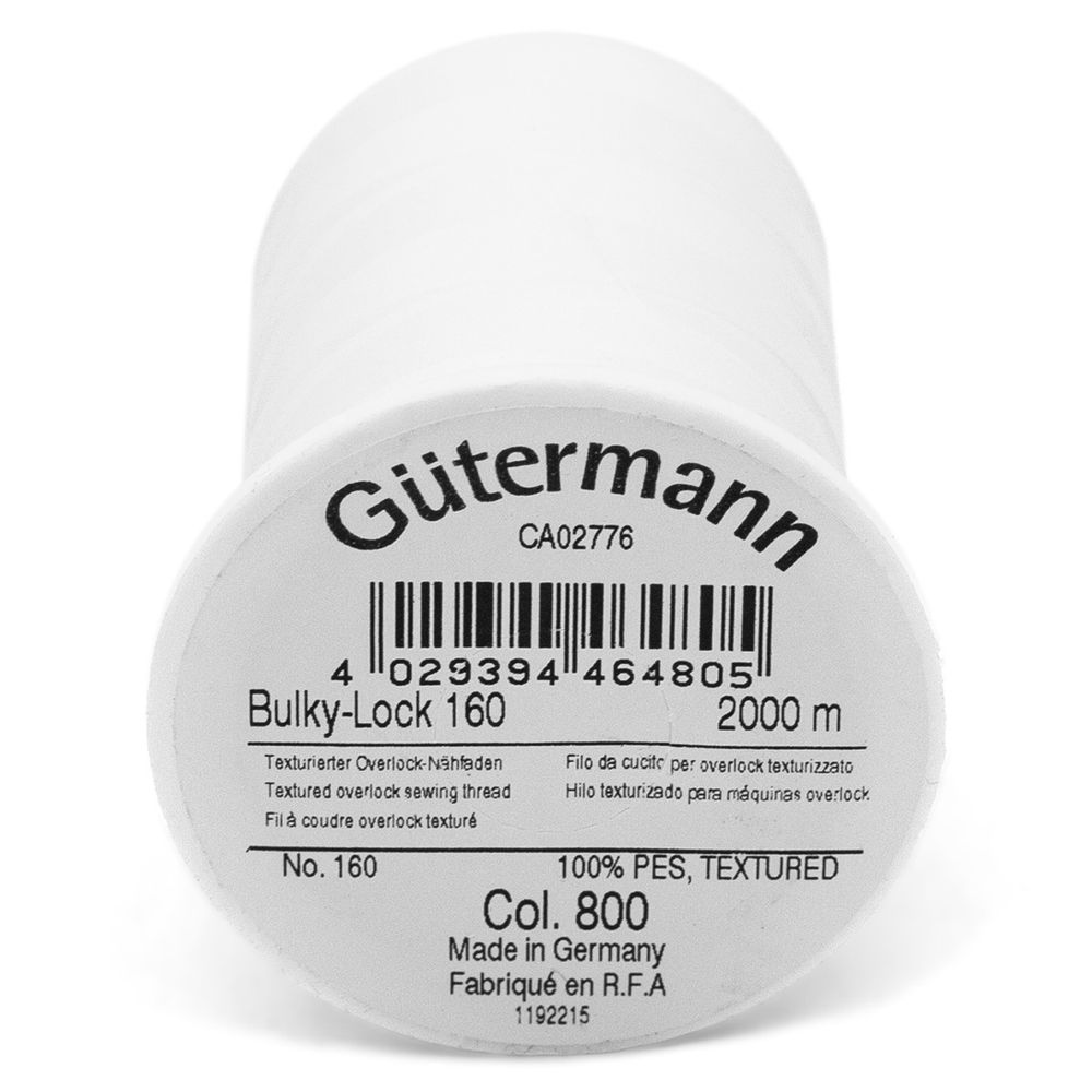 Нитка текстурированная Gutermann Bulky-Lock 160, 2000 м, _800 белый, 5 катушек, SHV