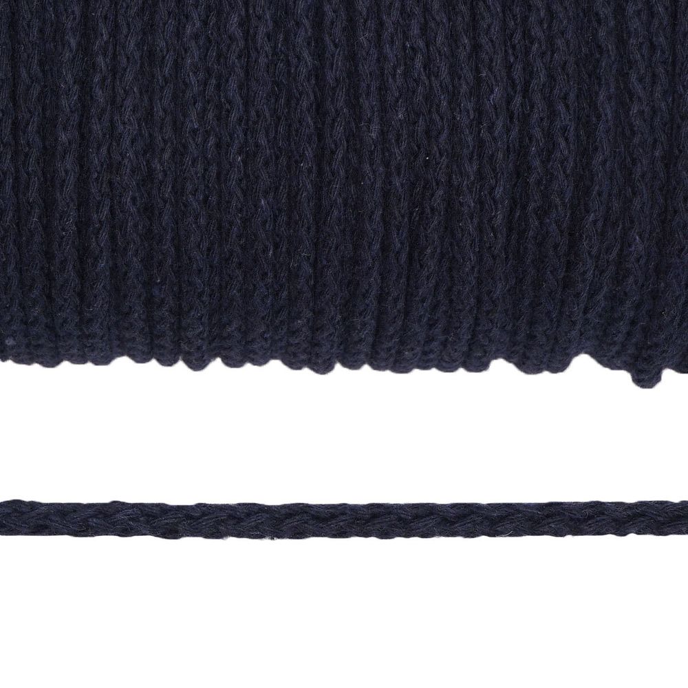 Шнур круглый х/б ⌀5.0 мм / 100 метров, 03 синий