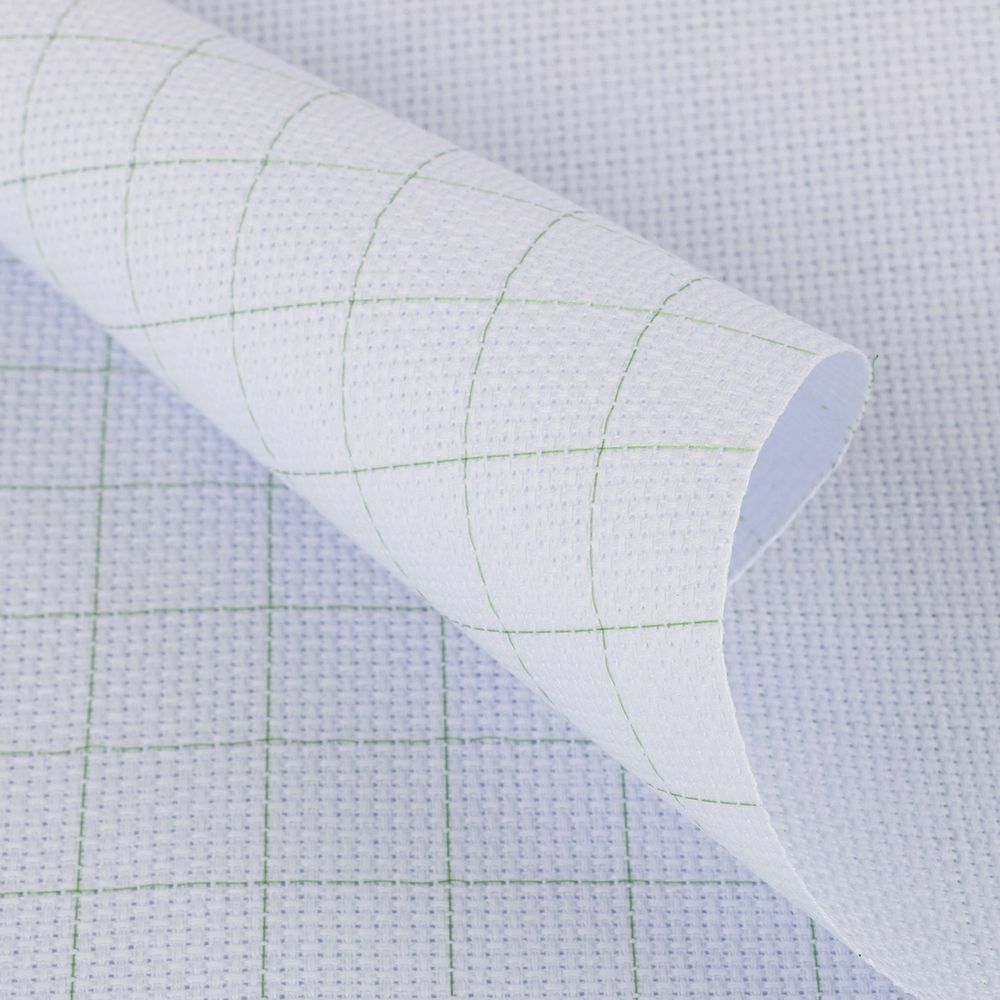 Канва Aida 14 ct, 30х40±2 см, бл.бледно-голубой в клетку, Gamma