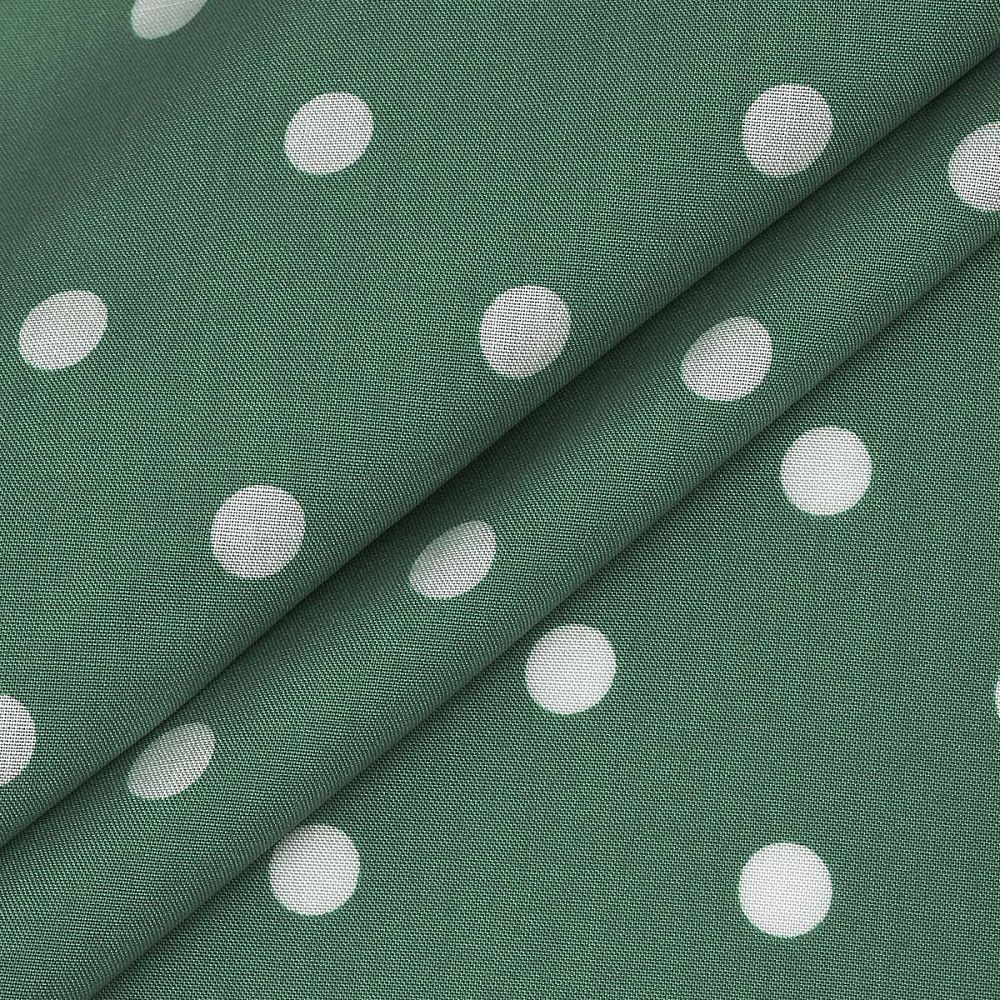 Штапель в горошек 90 г/м², 145 см / 2 метра, TBY.Vidt.05 цв.зеленый