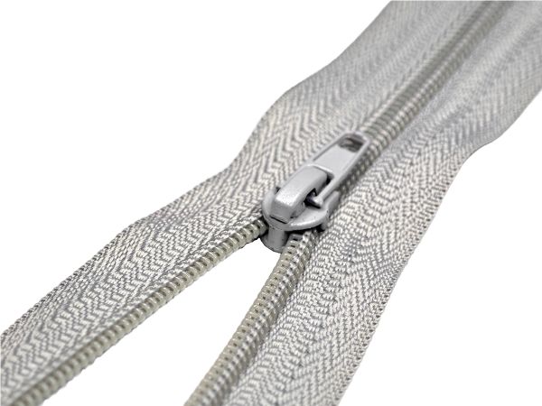 Молния спираль (витая) (цв.SBS) брючная Т4 (4 мм) 1 зам., н/раз., 20 см, автомат, S-133 св.серый, 2500 шт