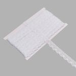 Кружево вязаное (тесьма) 20 мм / 13.72 метра, хлопок, белый, 3AR3376