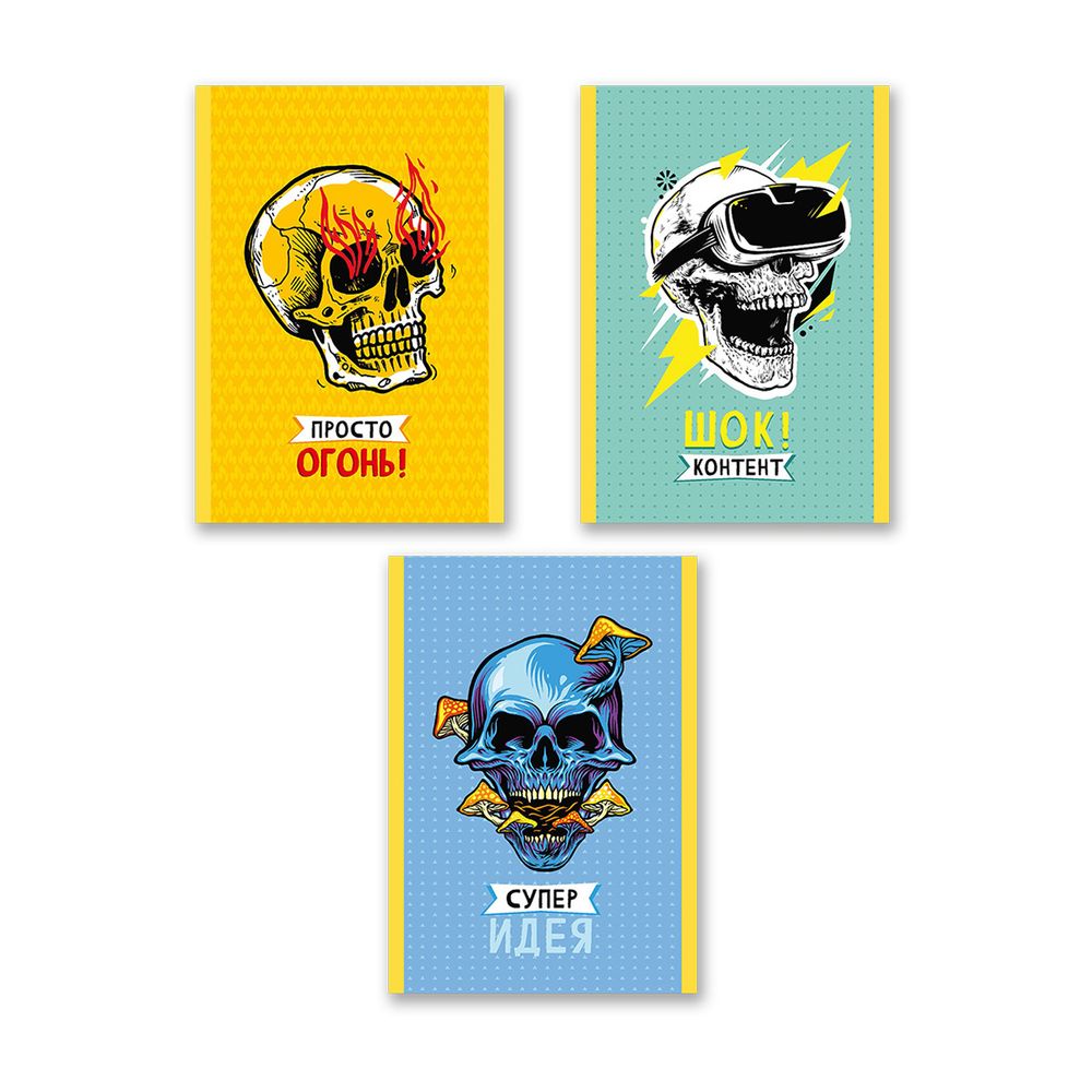 Блокнот на скобе, твин лак, A6 32 л. 12 шт, клетка, Шок контент 01025, Светоч 32Б23