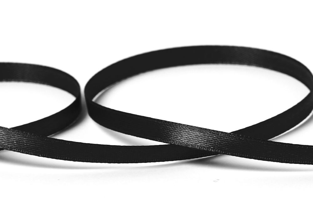 Лента атласная 2-сторонняя 6.0 мм / 33±2 метра, №113 черный, Gamma AL-6D