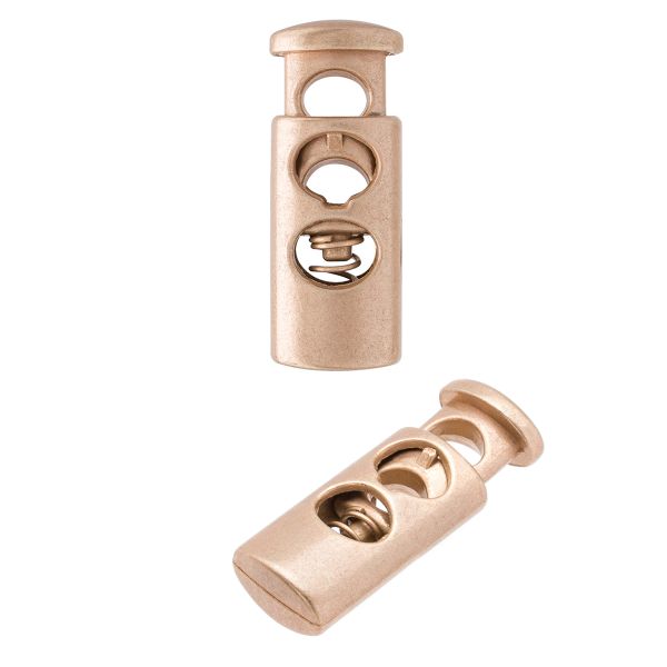 Фиксатор для шнура металл 1 отв., 22.5х8.4 мм, (in ⌀4 мм), 25 шт, матовый золотой, MFR19