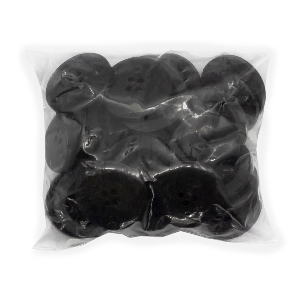 Пуговицы 4 прокола 54L (34мм), (Black (черный)), 36 шт, CN A074