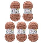 Пряжа Alize (Ализе) Softy Mega / уп.5 мот. по 100 г, 70м, 261 пудрово-коричневый
