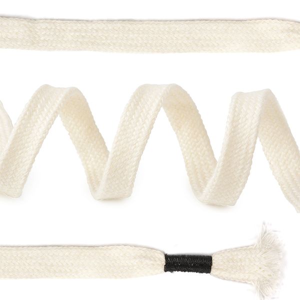 Шнурки плоские 10 мм, SLF051 длина 130 см белый уп.10 шт