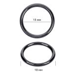 Кольца для купальника металл ⌀15.0 мм, черный никель, 015D.SW, 100 шт