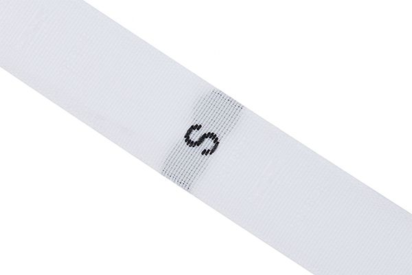 Этикетка-размерник жаккардовая тафта, размер S белый 10х32 мм, 500 шт