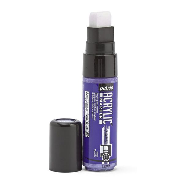 Маркер акриловый Acrylic Marker 5-15 мм, перо плоское 3 шт, фиолетовый, Pebeo, 201713