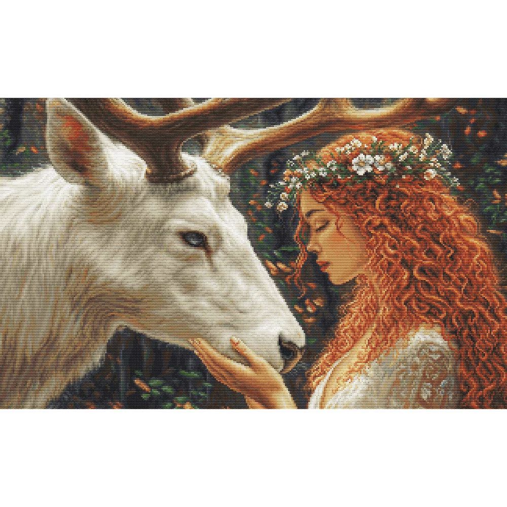 Набор для вышивания нитками Luca-S G724, гобелен Нежный дух леса 33х20см