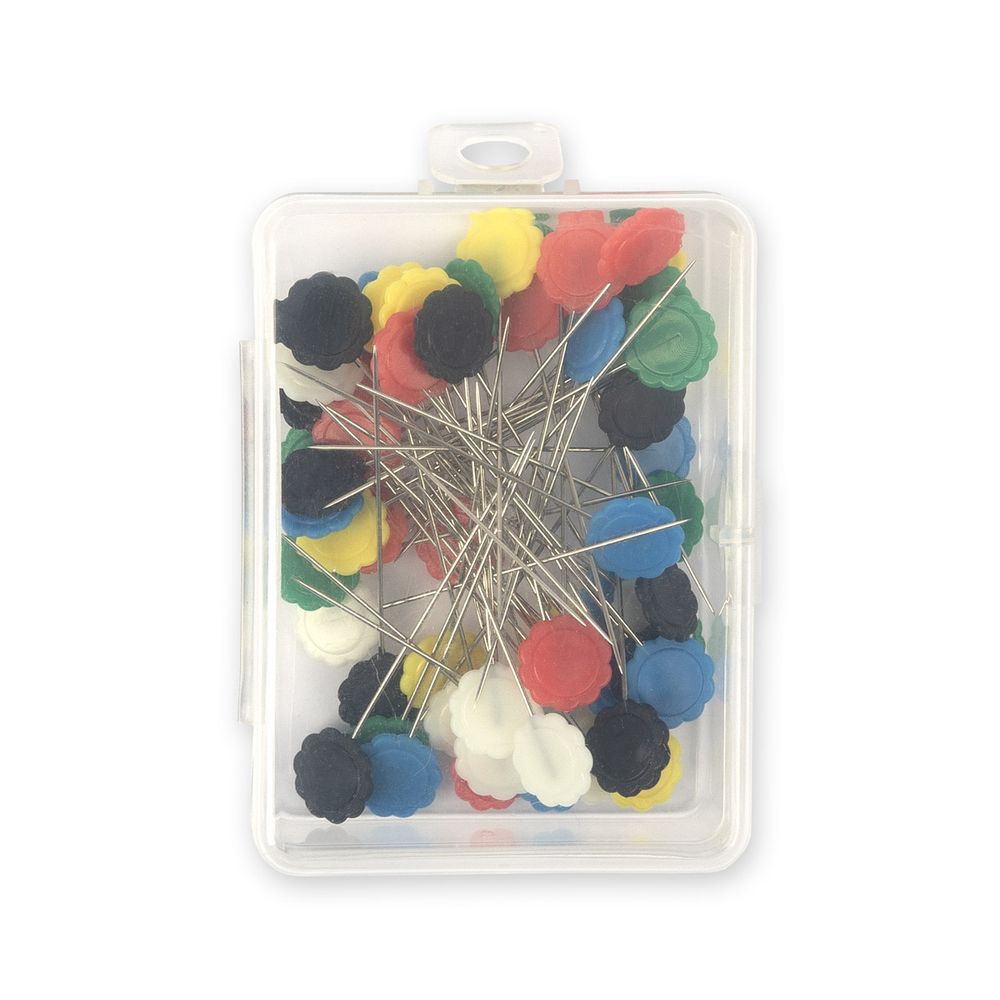 Булавки для квилтинга 45 мм, 60 шт, сталь, в пластиковой коробке, Gamma PHK-30