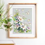 Набор для вышивания нитками Чудесная игла, Клематисы, 28х39 см