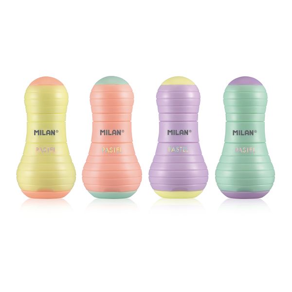 Ластик-точилка Sway pastel 1 отверстие 12 шт, ассорти, Milan 4723112