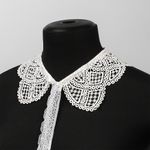 Накладной кружевной воротник 30х35 см, матовая нить Kruzhevo TBY.13/193, цв.белый уп.1шт