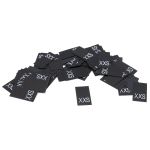 Этикетка-размерник 10х20мм, 100 шт/упак, черный фон/белый шрифт (MN) (XXS)