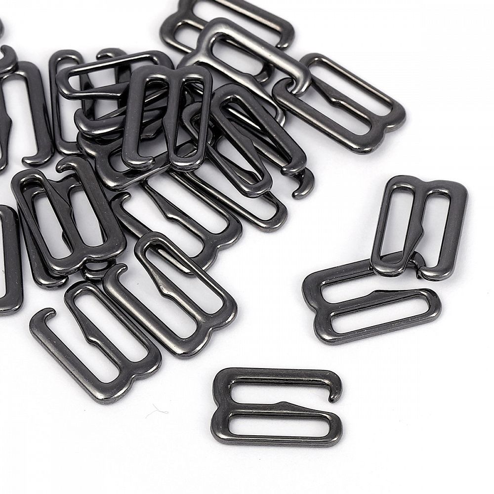 Крючки для купальника металл 10.0 мм, 910.SW цв.черный никель, уп.100 шт