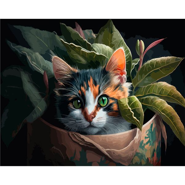 Картина по номерам Cristyle, Котенок в корзине, 40х50 см