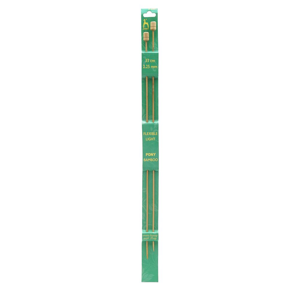 Спицы прямые Pony Bamboo ⌀2.25 мм, 33 см, бамбук, 2 шт, 66802