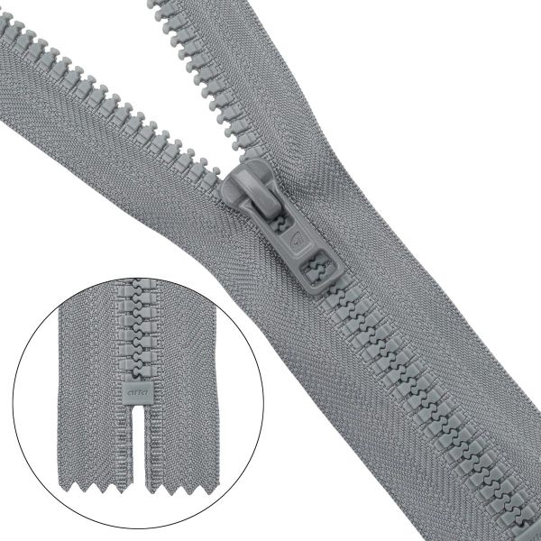 Молния трактор Arta Т6 (6 мм) 1 зам., н/раз., 18 см, (2075), A577 серый, НОВЫЙ МАТОВЫЙ ЗАМОК, уп.10 штук