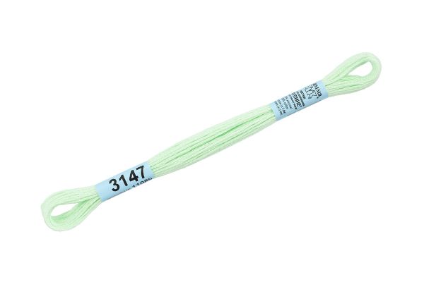 Мулине Gamma 100% хлопок, цв.3147 бл.салатовый, 24 мотка по 8 метров