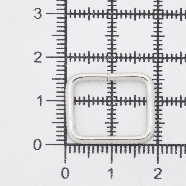 Рамка прямоугольная металл 15.5 мм /19.3х16.2 мм, ⌀1.9 мм/, никель, 100 шт, 2AR030