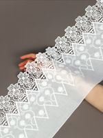 Кружево шитьё 220 мм / 2.7 метра, хлопок, TBY.0027, 01 белый