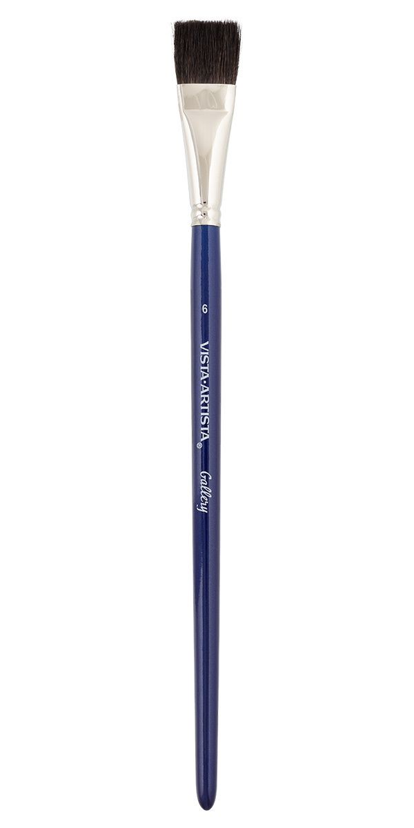 Кисть белка плоская №06, 5 шт, короткая ручка, Vista-Artista 10212-06