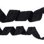 Застежки для бюстгальтера текстильные на ленте (2 ряда) 40 мм / 45.7 метра, шаг 15 мм, 34 г/м, черный, 7221-6035