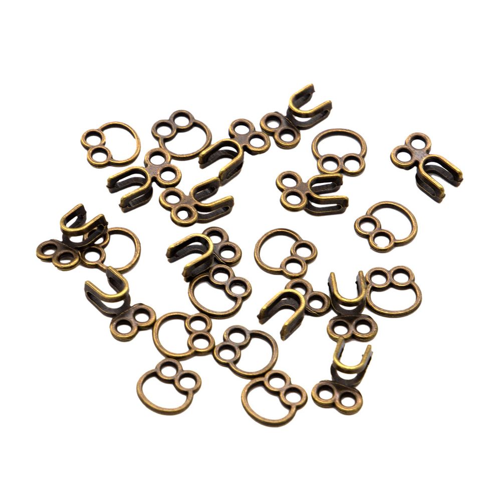 Крючки пришивные декоративные 12х22 мм, OB, бронза, 12 шт