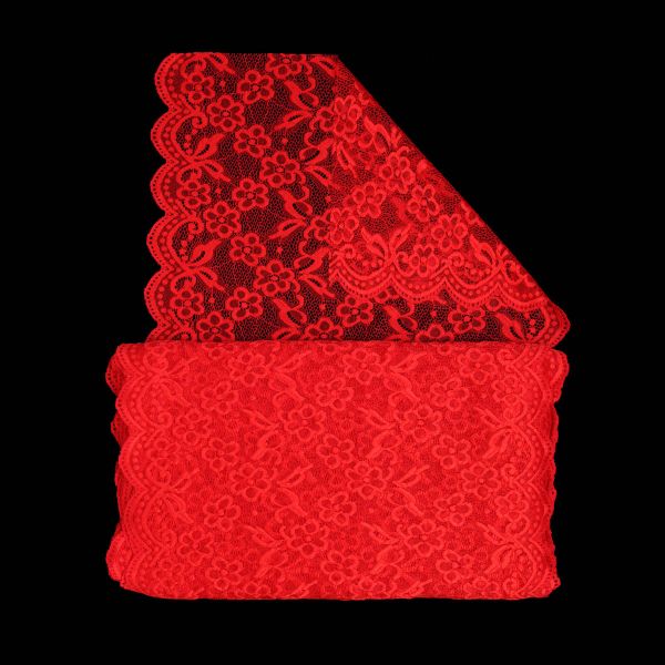 Кружево бельевое эластичное 400 мм / 13.72 м, цв. C820 красный