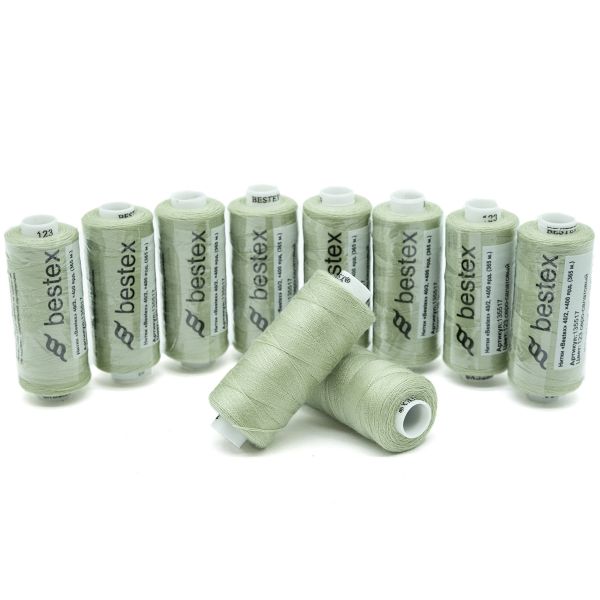 Нитки швейные бытовые Bestex 40/2, 365 м (400 ярд) / 10 кат., 123 серо-салатовый