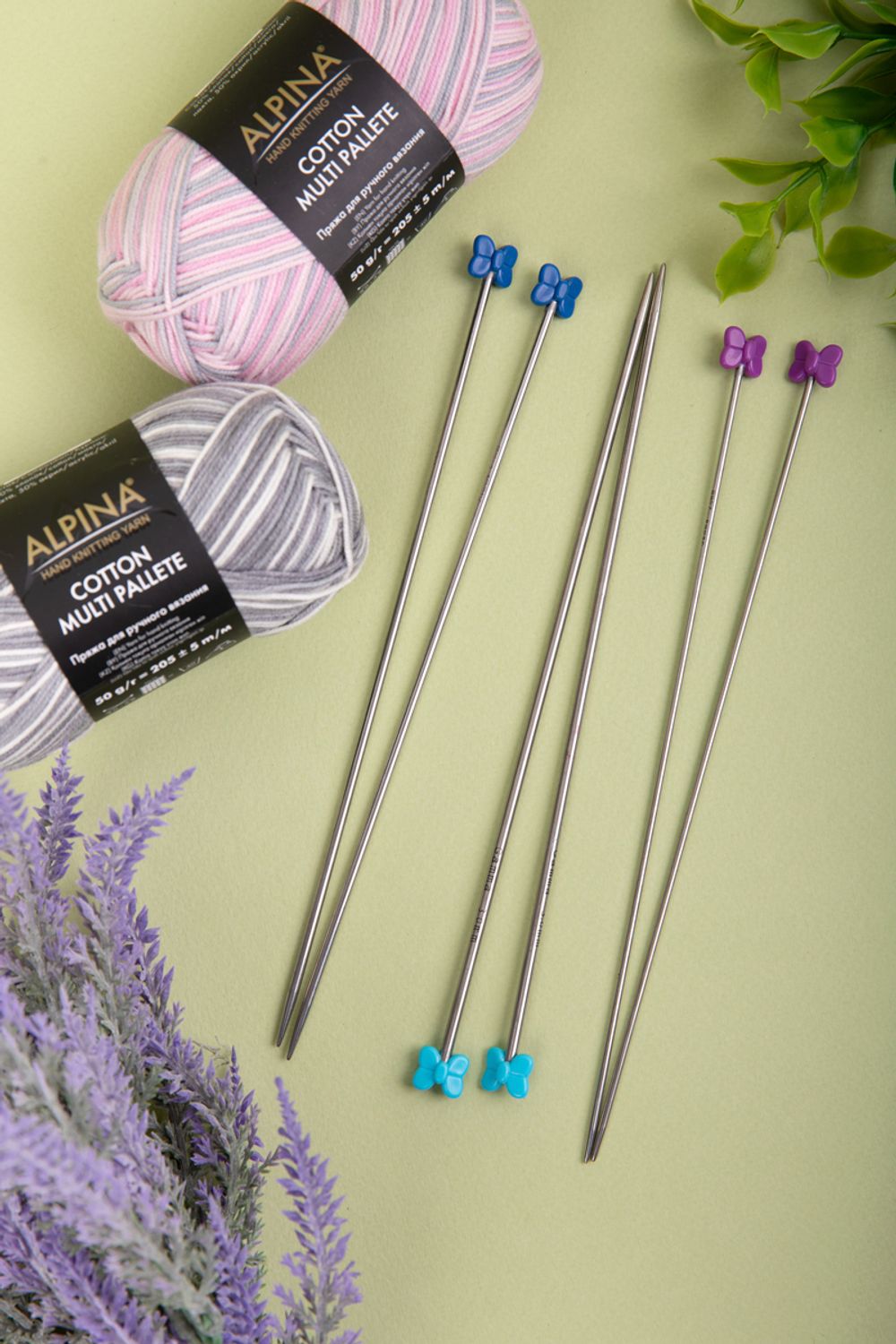 Спицы прямые металл ⌀2.0 мм, 20 см, никель, Gamma MK-20P