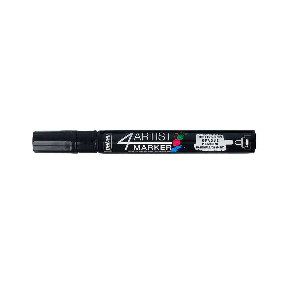 Маркер художественный 4Artist Marker на масляной основе 4 мм, перо круглое, 6 шт, 580124 черный, Pebeo