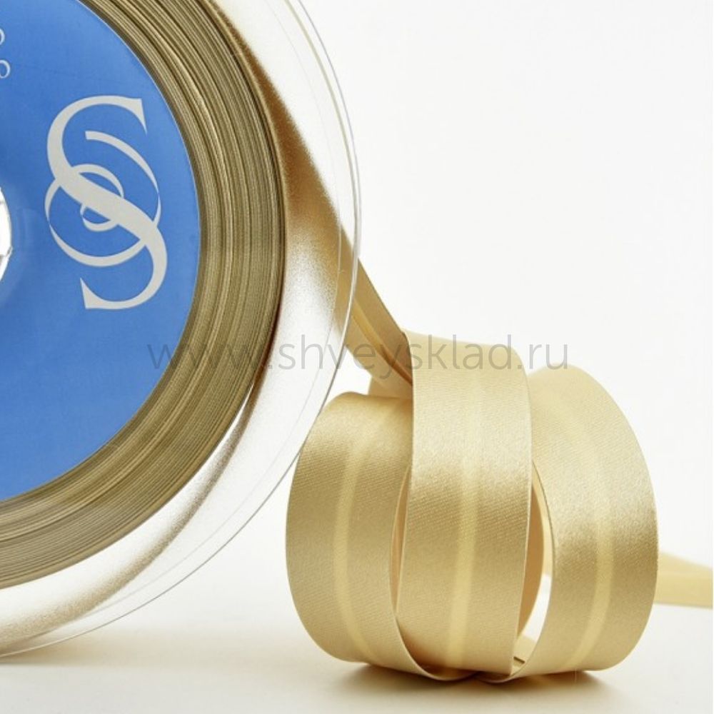 Бейка косая атласная 20 мм, 25 метров, 63 бежевый, Safisa (Spiral) /TOS/