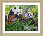 Набор для вышивания бисером Паутинка, Панды 38х28 см