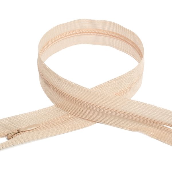 Молния потайная (скрытая) Т3 (3 мм) 1 зам., н/раз., 50 см, цв.F291 бежевый уп.50 шт