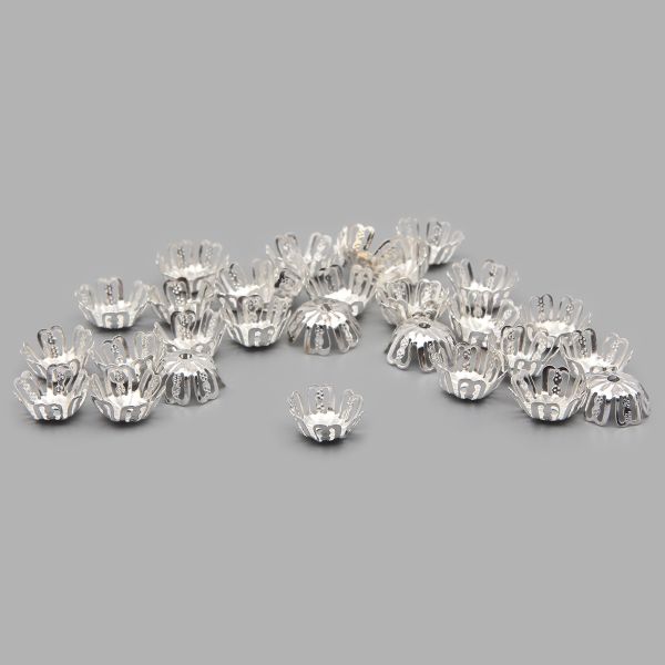 Шапочка для бусин 4AR209-3, 13мм 30 шт/упак, Astra&Craft (серебро)