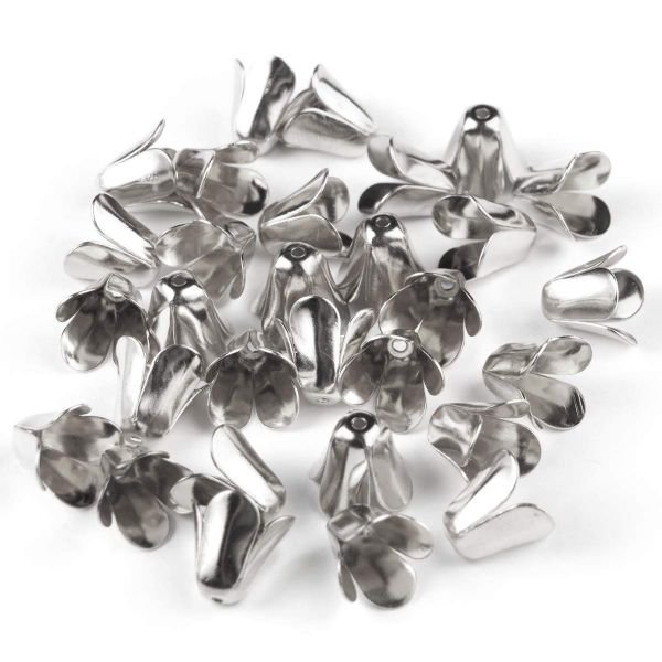 Шапочка для бусин, 12мм 30 шт/упак, Астра (Серебро) 4AR201