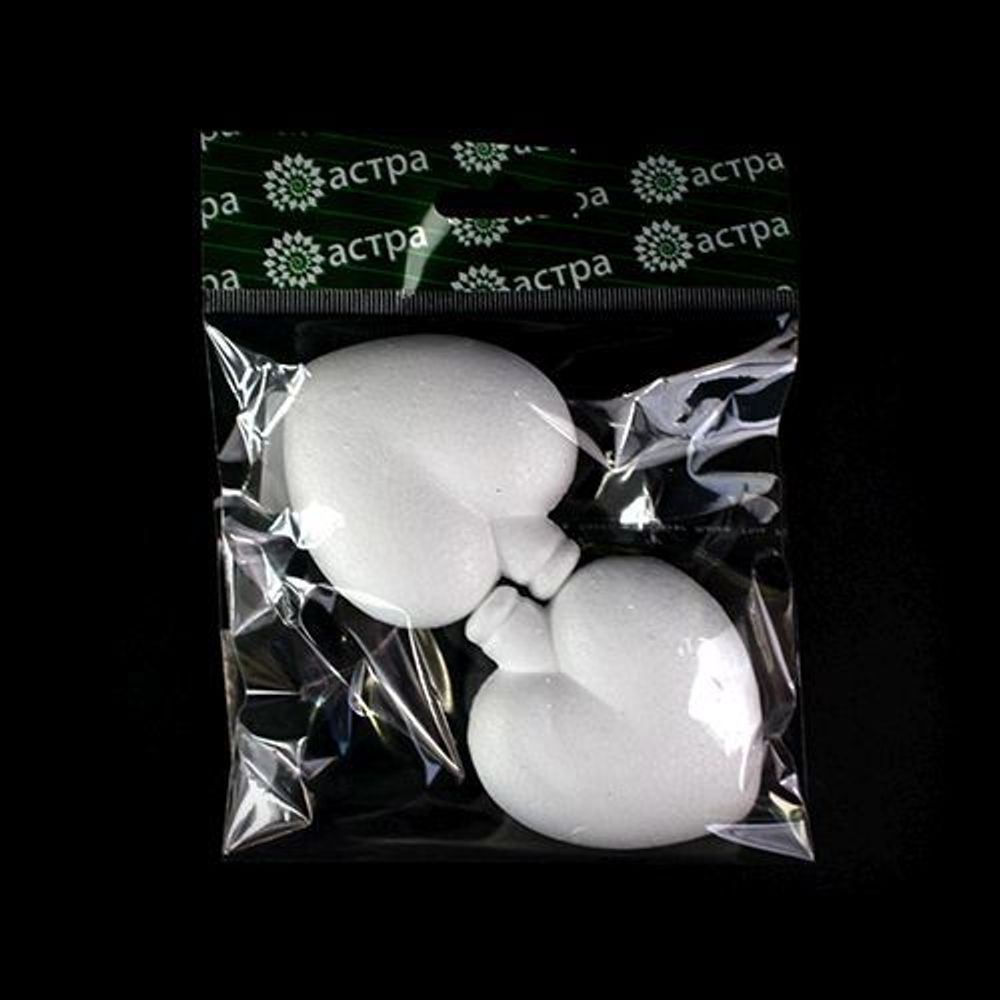 Заготовка из пенопласта Bovelacci Сердце, подвеска, h 6,5х6см, 2 шт в упак, Астра