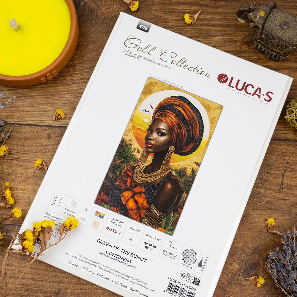 Набор для вышивания нитками Luca-S G720, гобелен Королева залитого солнцем континента, 18х30см
