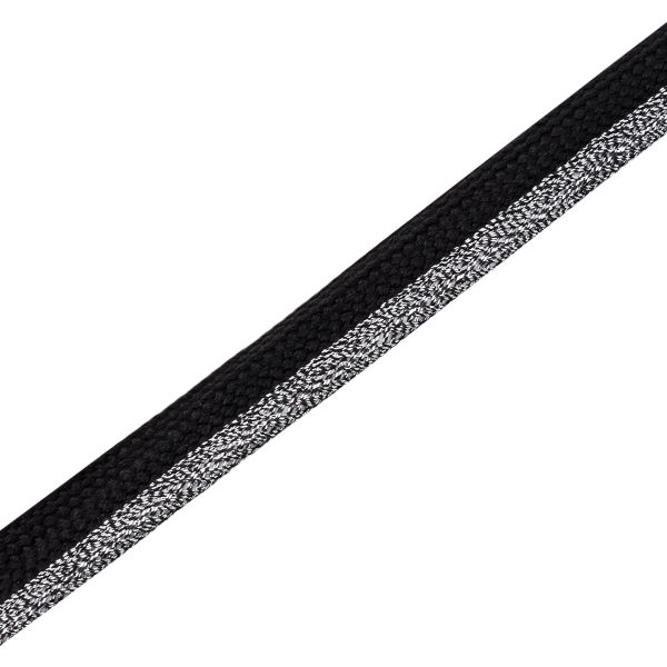 Кант отделочный 12 мм / 50 метров, с люрексом, цв. черный/черное серебро, 3AR3604