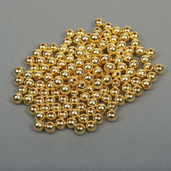 Бусины пластик ⌀8 мм, 500 г, цв.золотой, Magic4Hobby